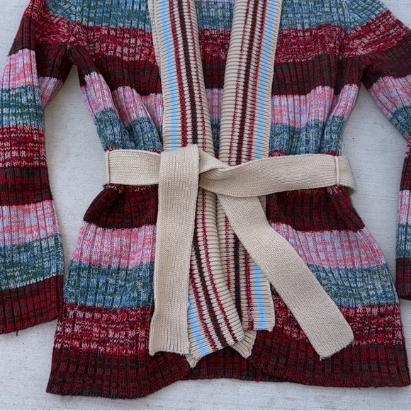 Vintage Striped Multicolor Cardigan Sweater - Picture 3 of 9